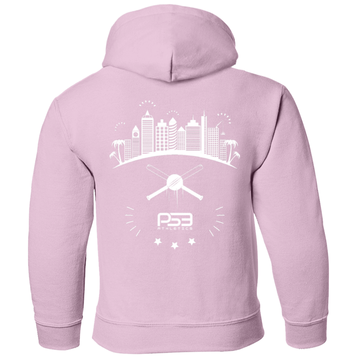 Baseball City Bright & White Youth Pullover Hoodie