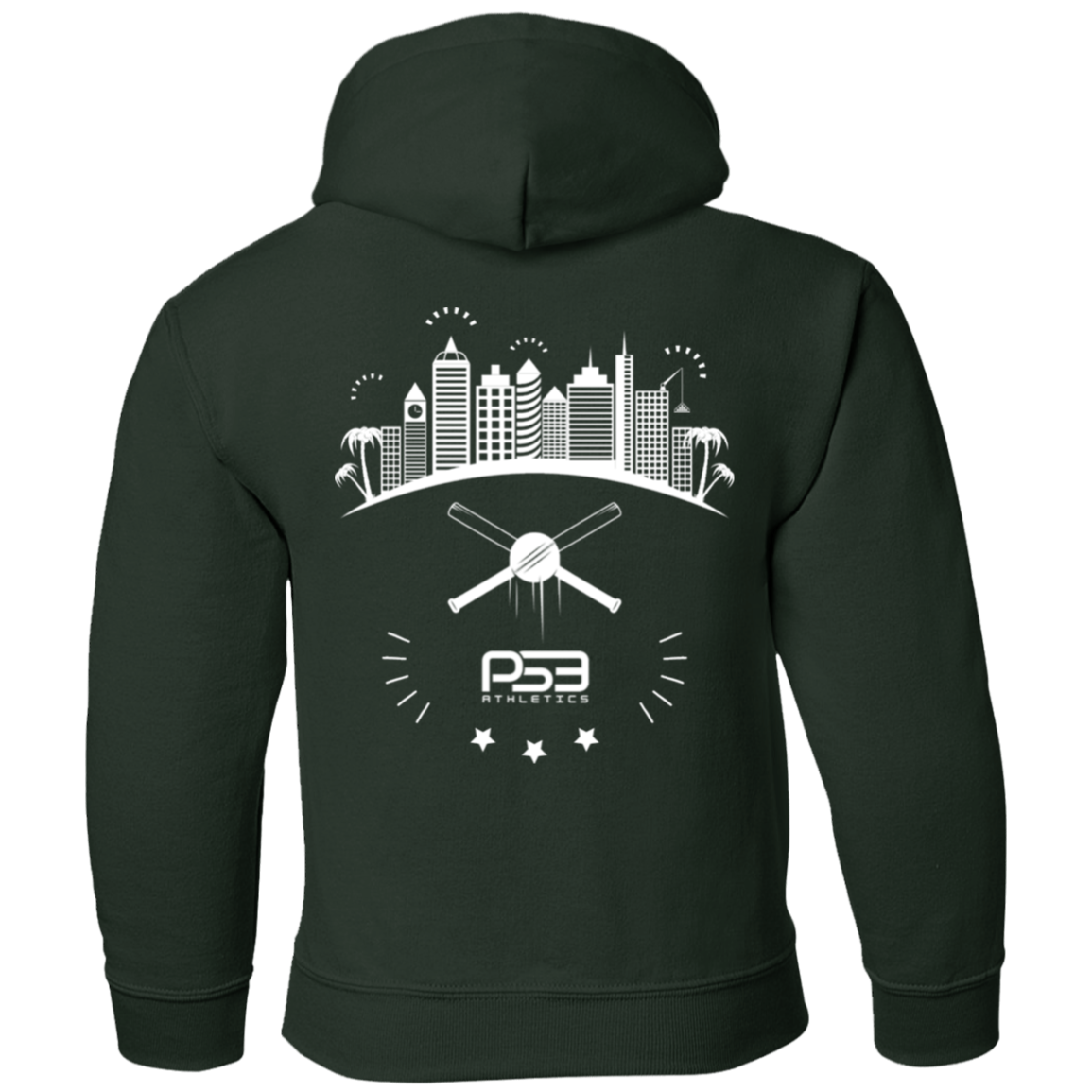 Baseball City Bright & White Youth Pullover Hoodie