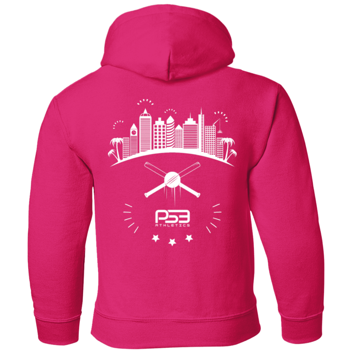 Baseball City Bright & White Youth Pullover Hoodie