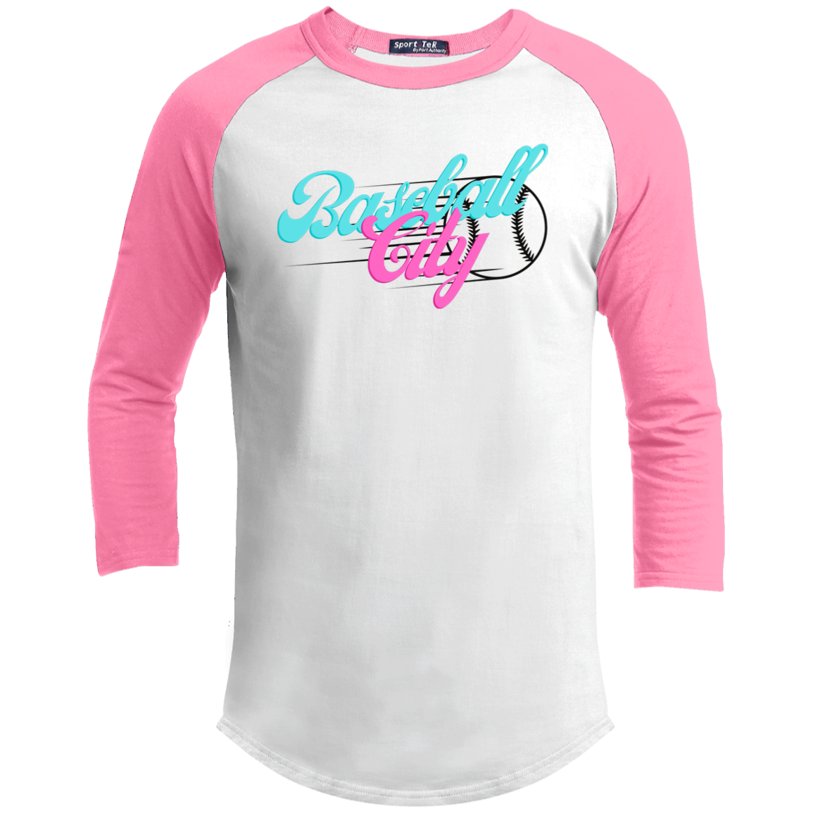 Baseball City Bright & Black Youth 3/4 Raglan Sleeve Shirt