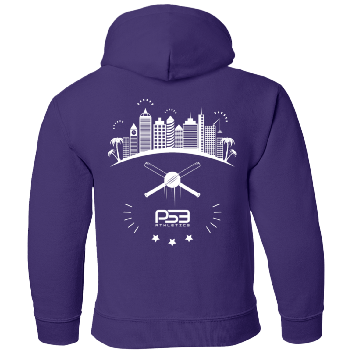 Baseball City Bright & White Youth Pullover Hoodie