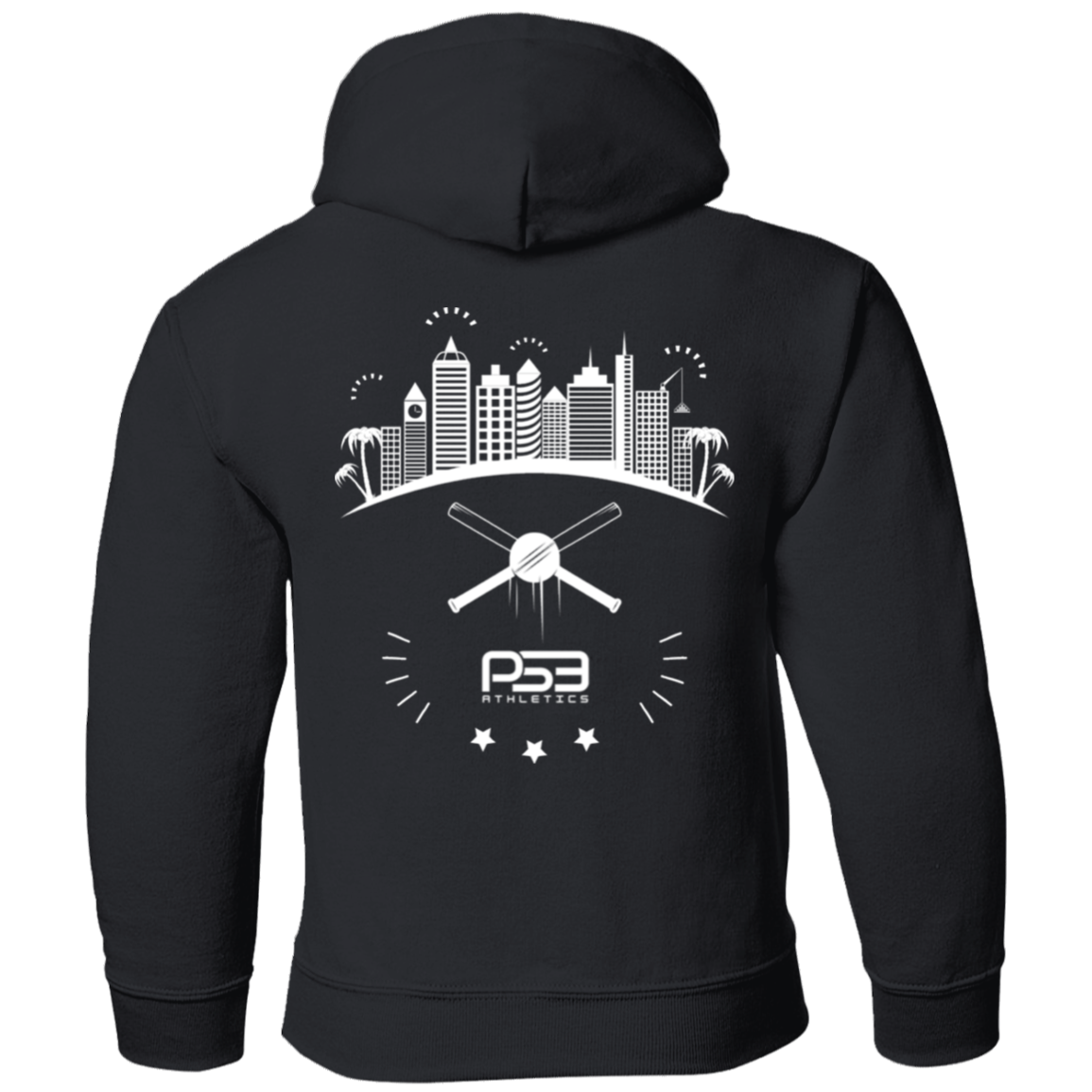 Baseball City Bright & White Youth Pullover Hoodie