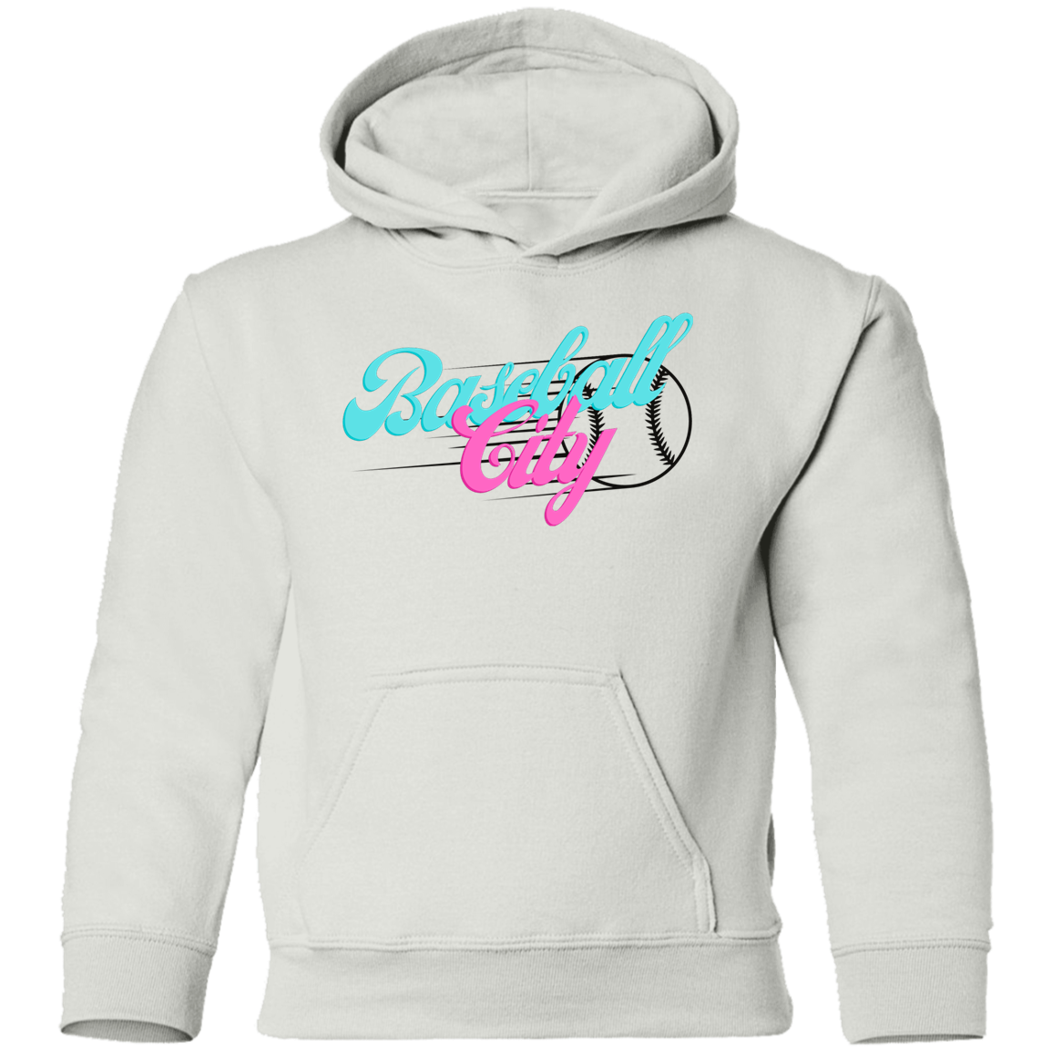 Baseball City Bright & Black Youth Pullover Hoodie