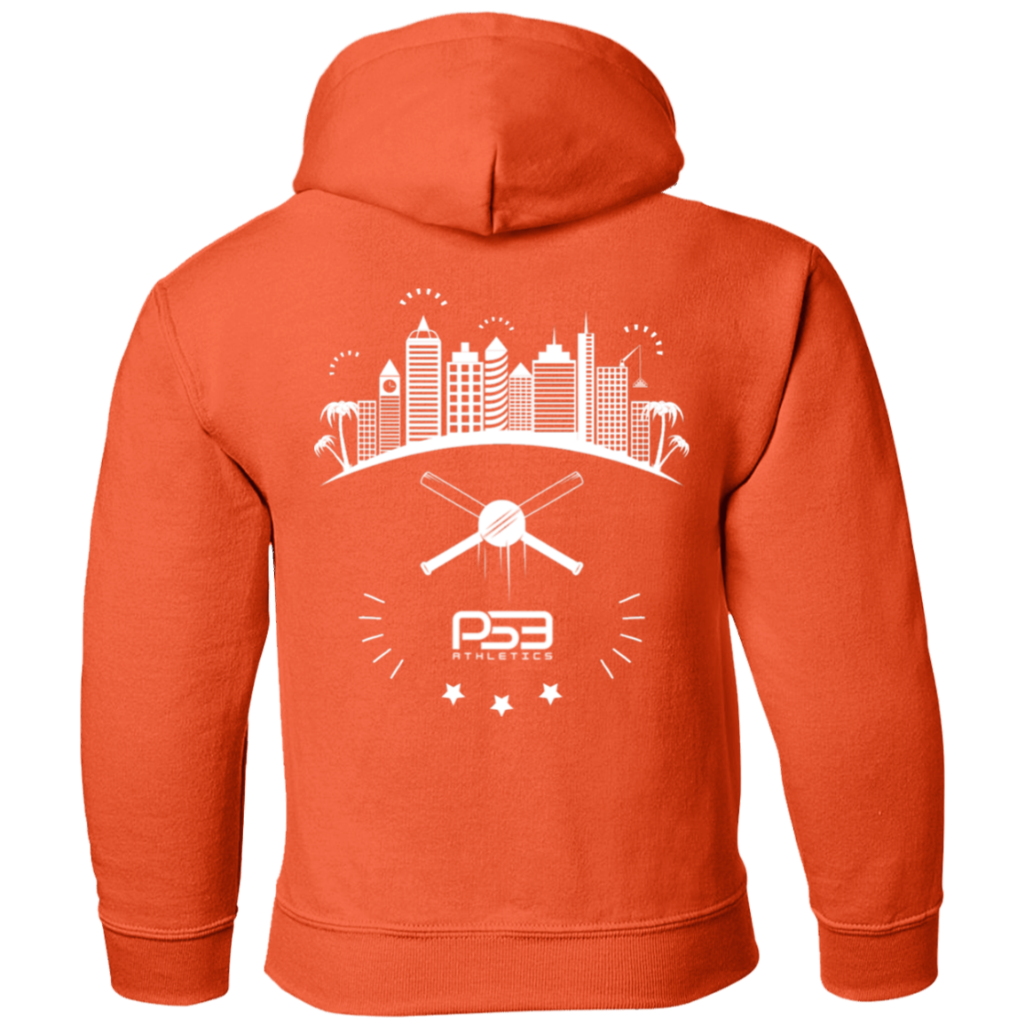 Baseball City Bright & White Youth Pullover Hoodie
