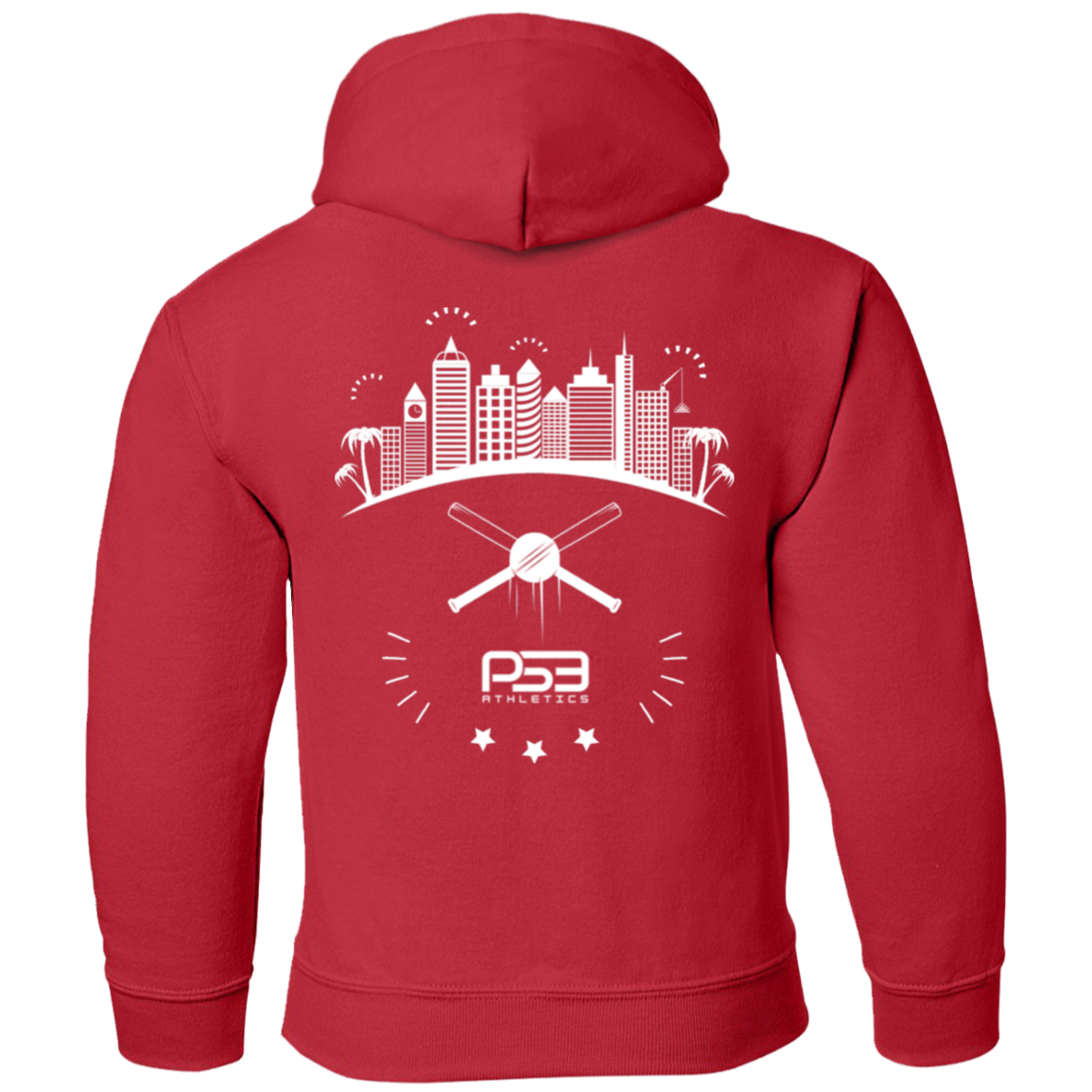 Baseball City Bright & White Youth Pullover Hoodie