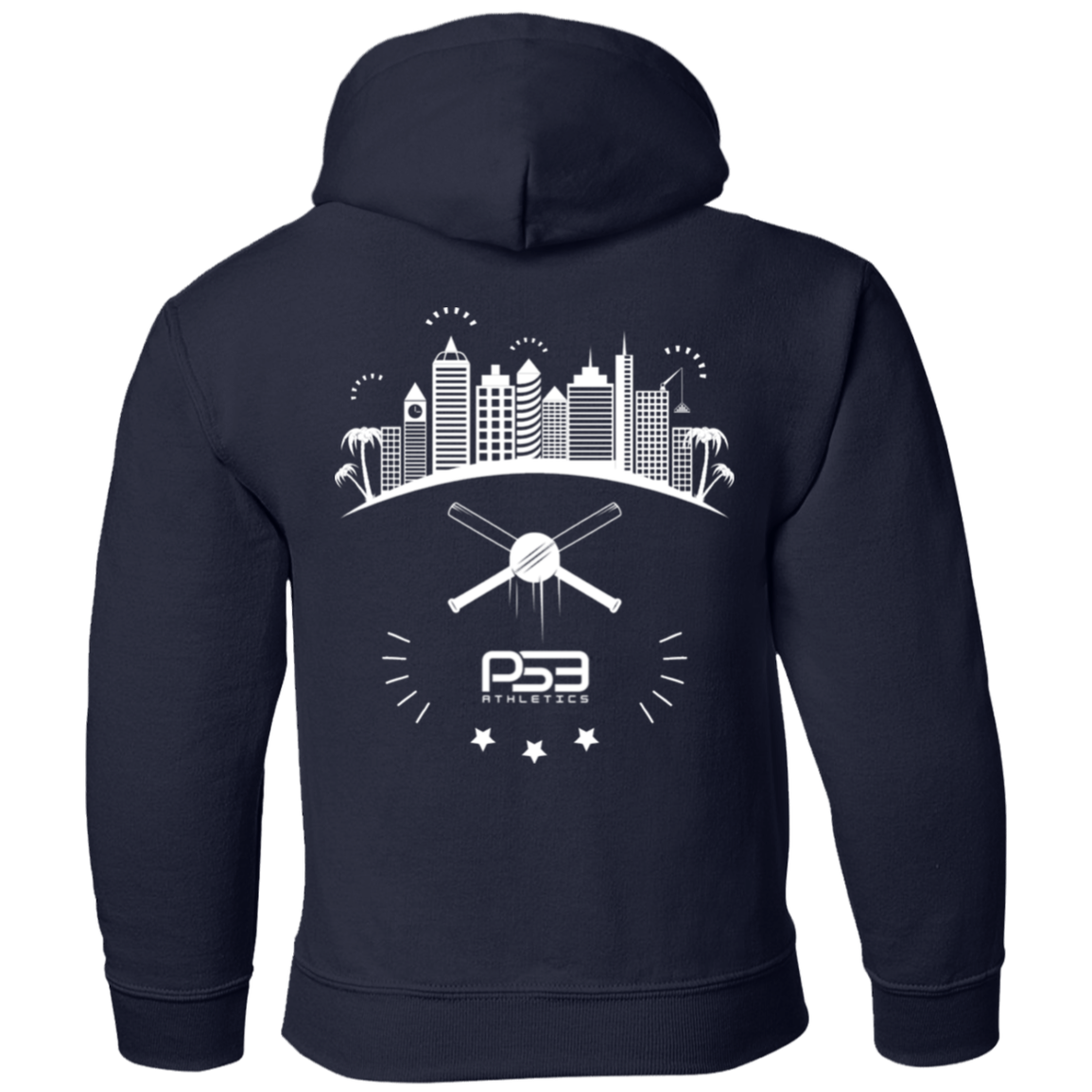 Baseball City Bright & White Youth Pullover Hoodie
