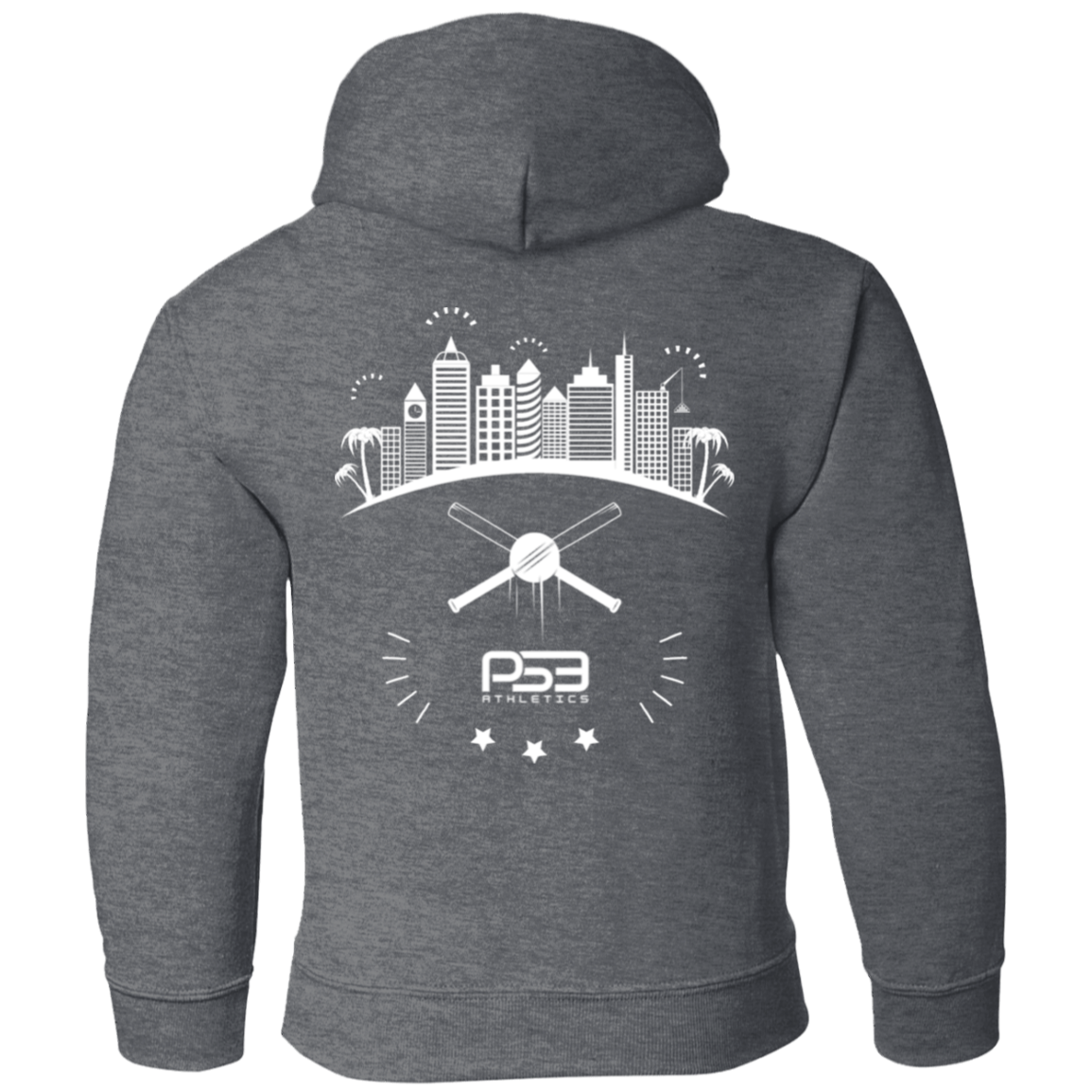 Baseball City Bright & White Youth Pullover Hoodie