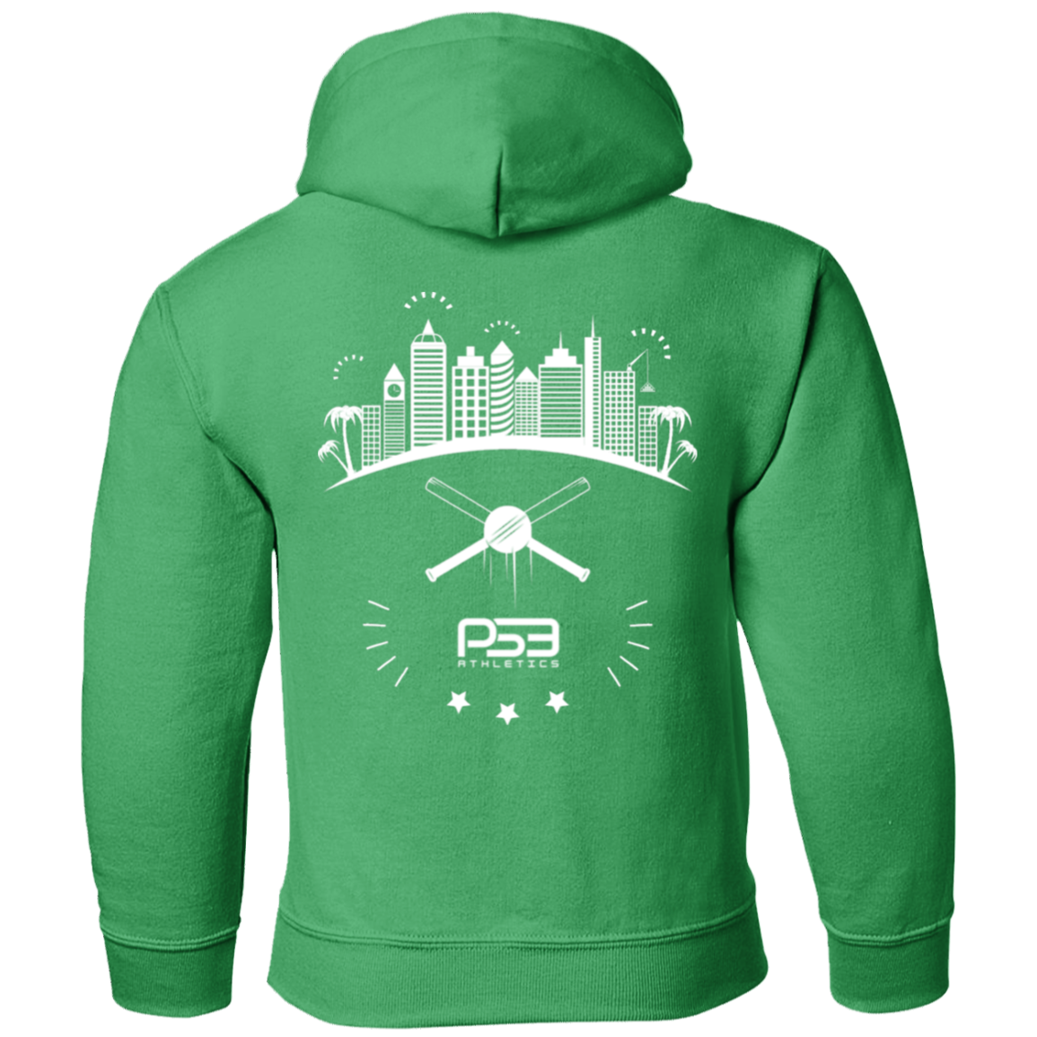 Baseball City Bright & White Youth Pullover Hoodie