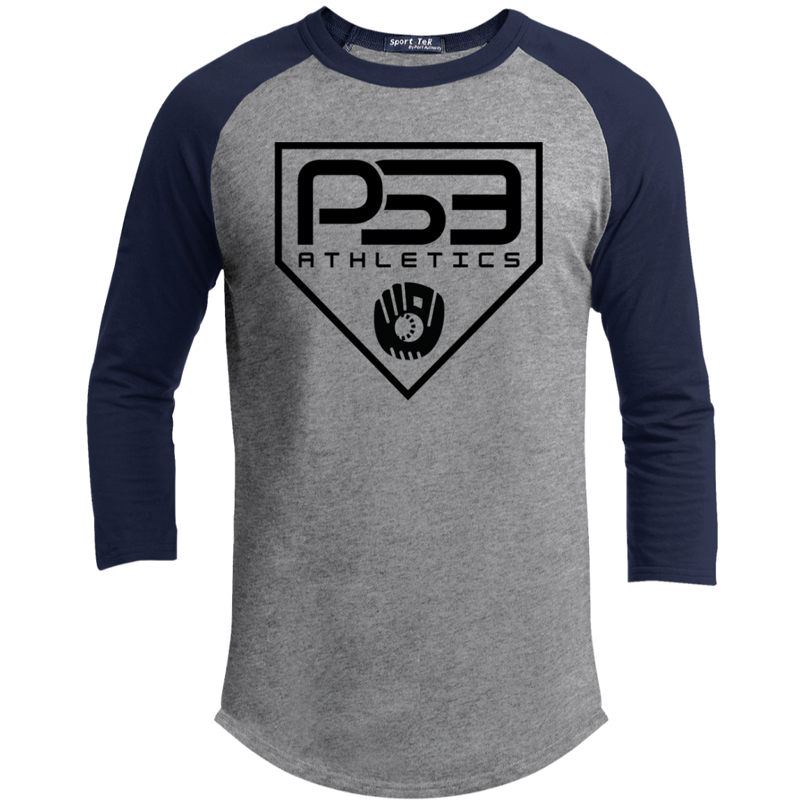 Black Plate Logo Youth 3/4 Raglan Sleeve Shirt