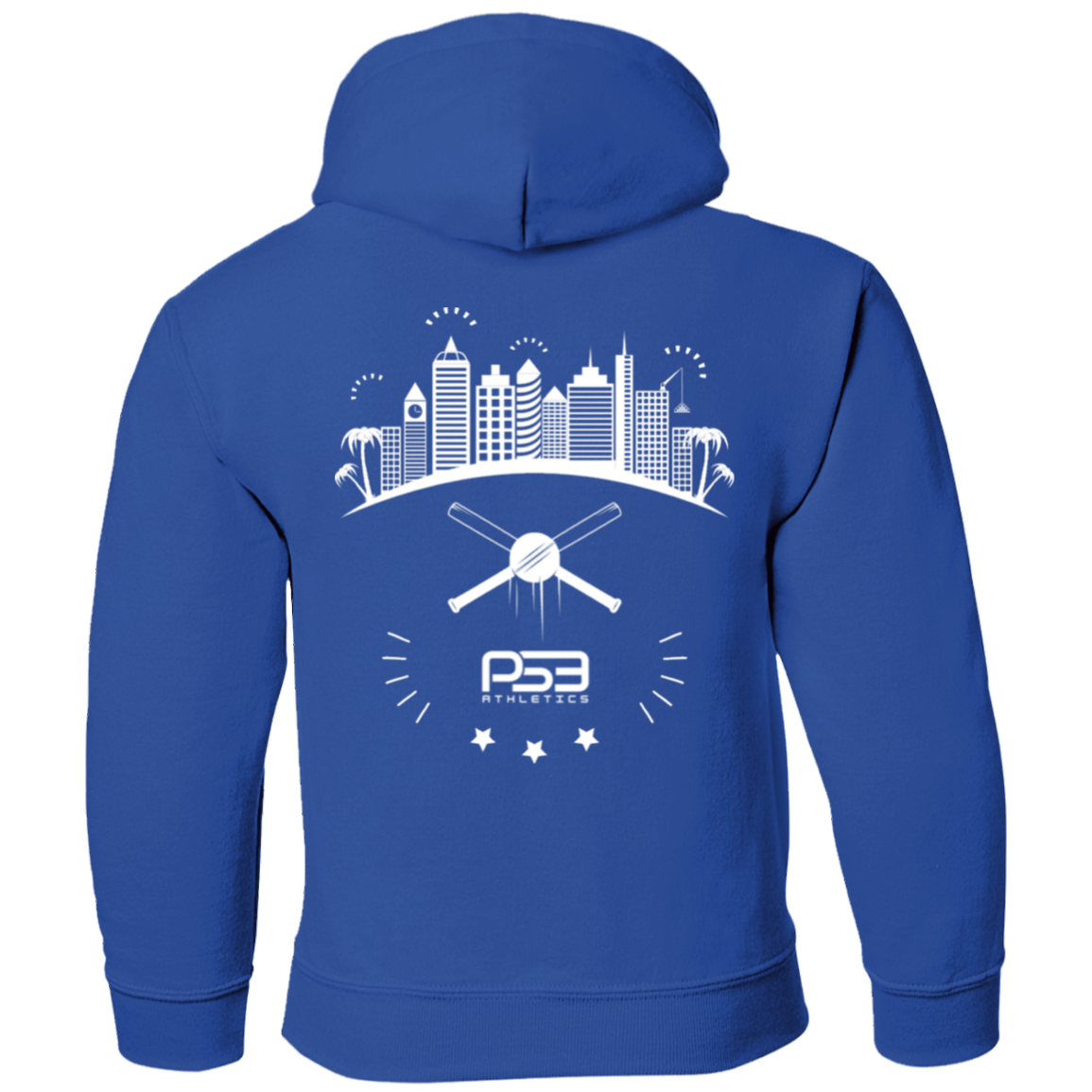 Baseball City Bright & White Youth Pullover Hoodie