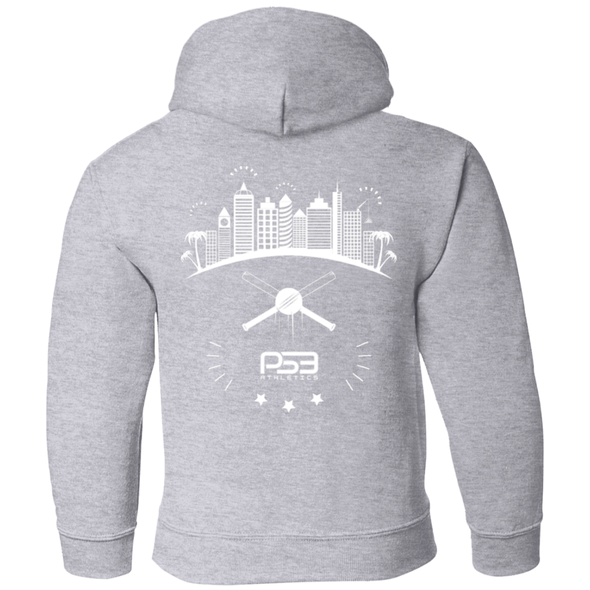 Baseball City Bright & White Youth Pullover Hoodie