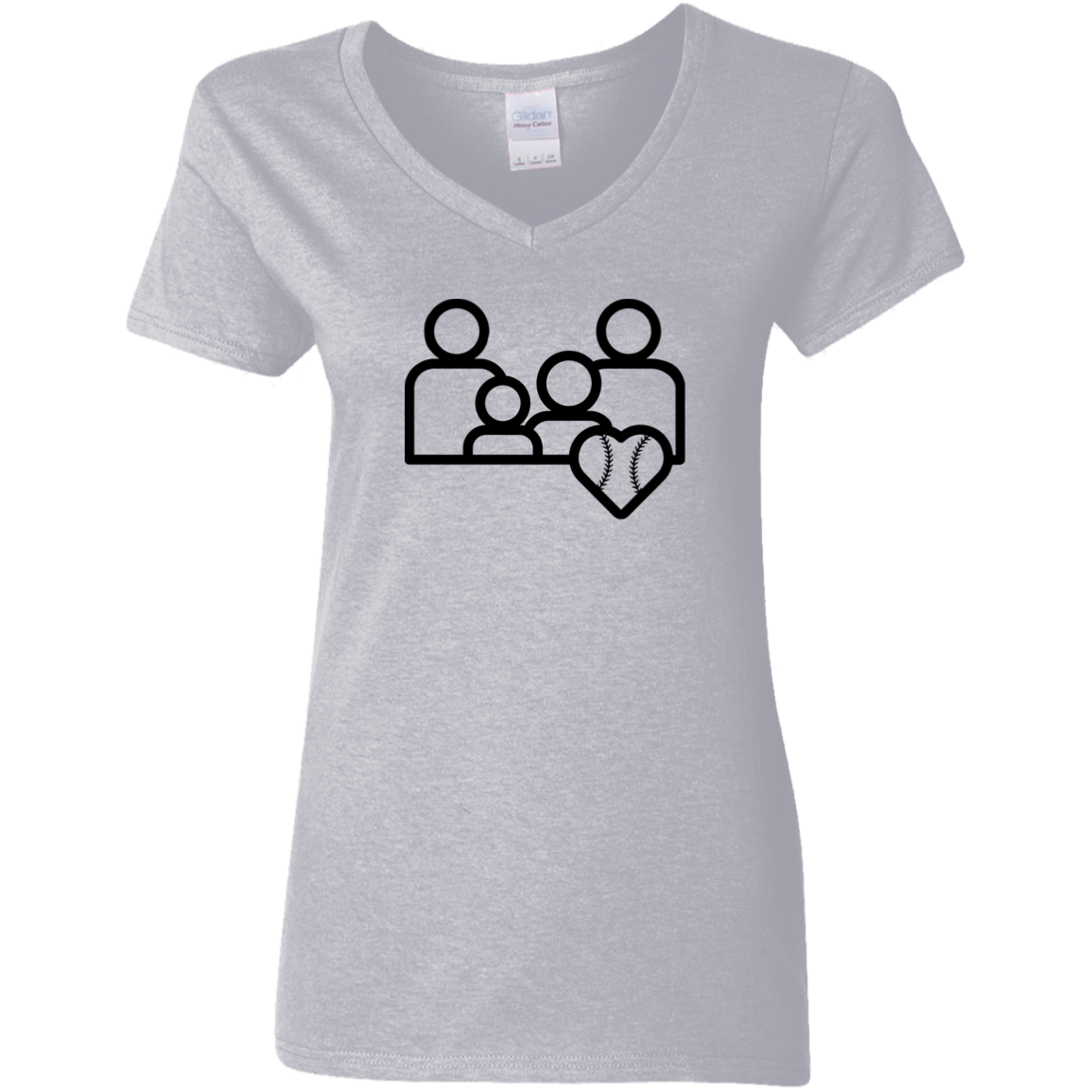 BASEBALL FAMILY Ladies' 5.3 oz. V-Neck T-Shirt