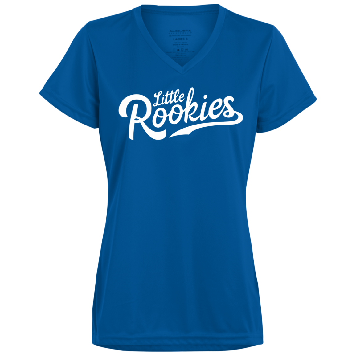 Little Rookies WHT Ladies’ Moisture-Wicking V-Neck Tee