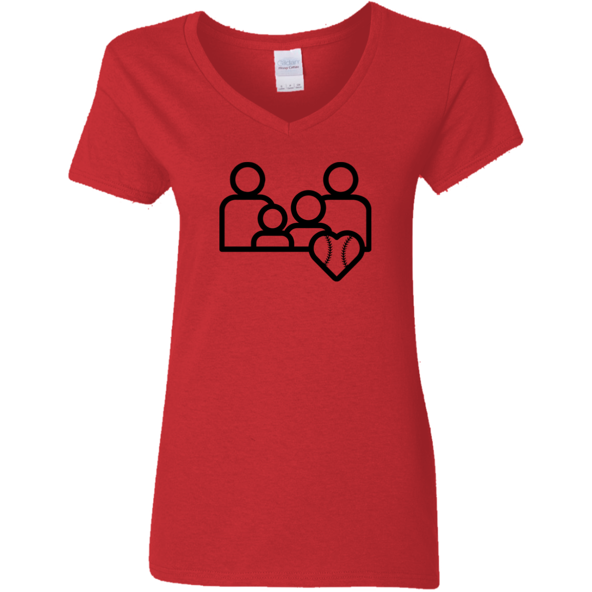 BASEBALL FAMILY Ladies' 5.3 oz. V-Neck T-Shirt