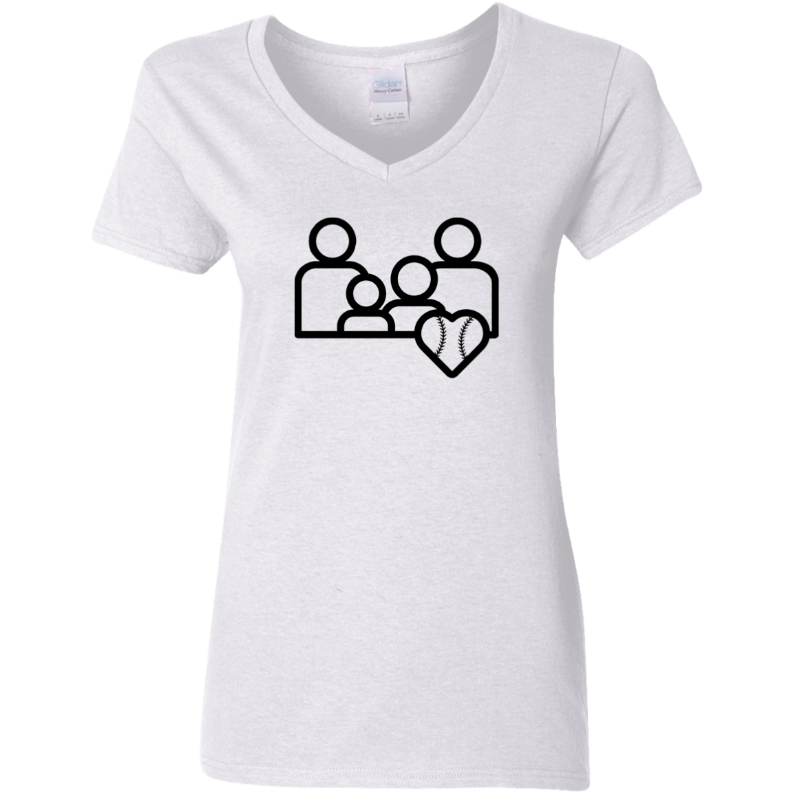 BASEBALL FAMILY Ladies' 5.3 oz. V-Neck T-Shirt