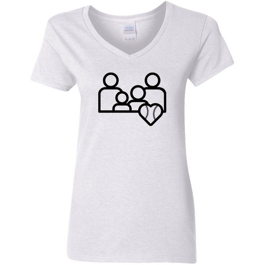 BASEBALL FAMILY Ladies' 5.3 oz. V-Neck T-Shirt