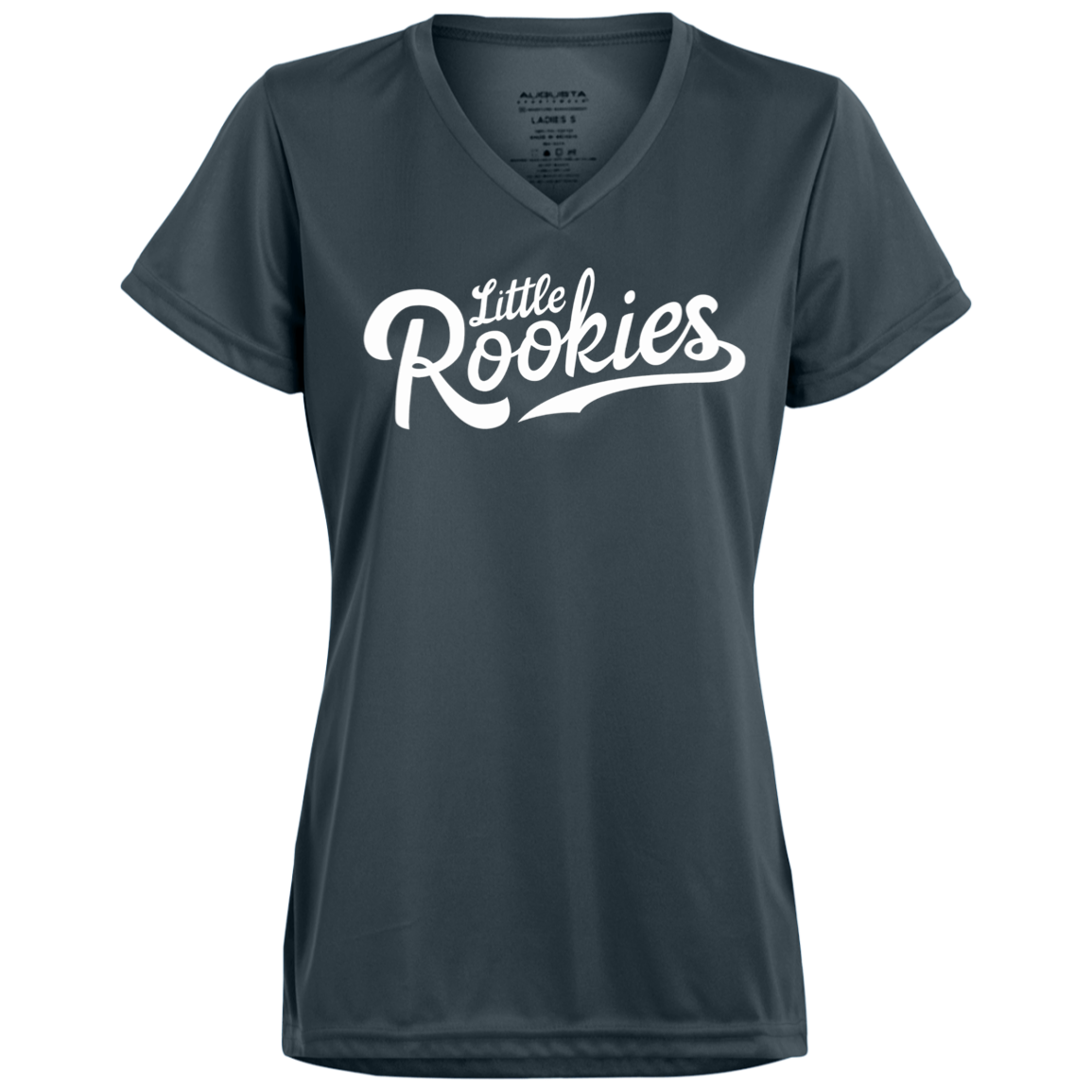 Little Rookies WHT Ladies’ Moisture-Wicking V-Neck Tee