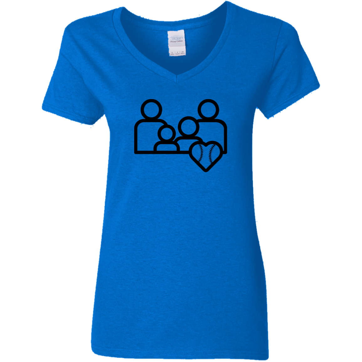 BASEBALL FAMILY Ladies' 5.3 oz. V-Neck T-Shirt