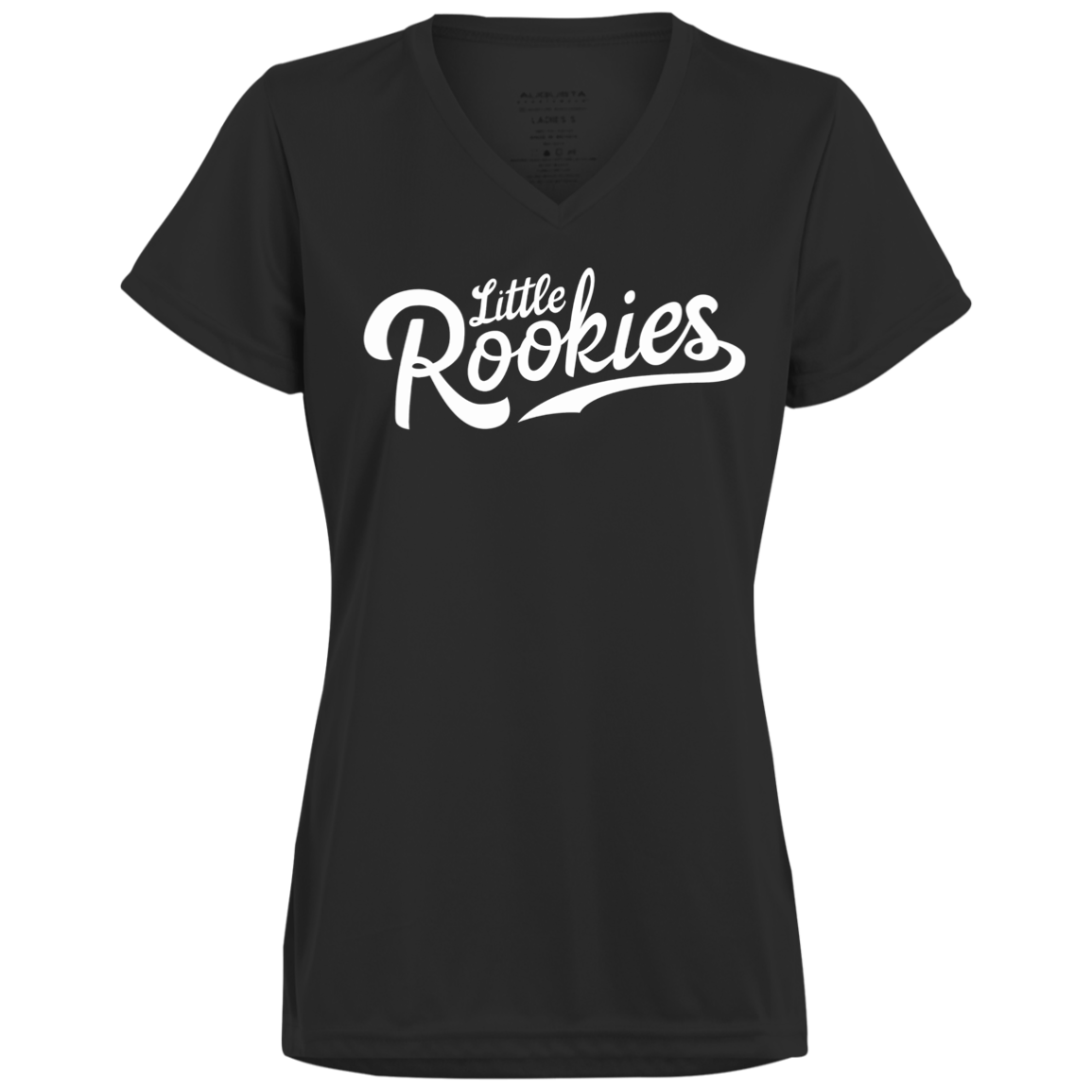 Little Rookies WHT Ladies’ Moisture-Wicking V-Neck Tee