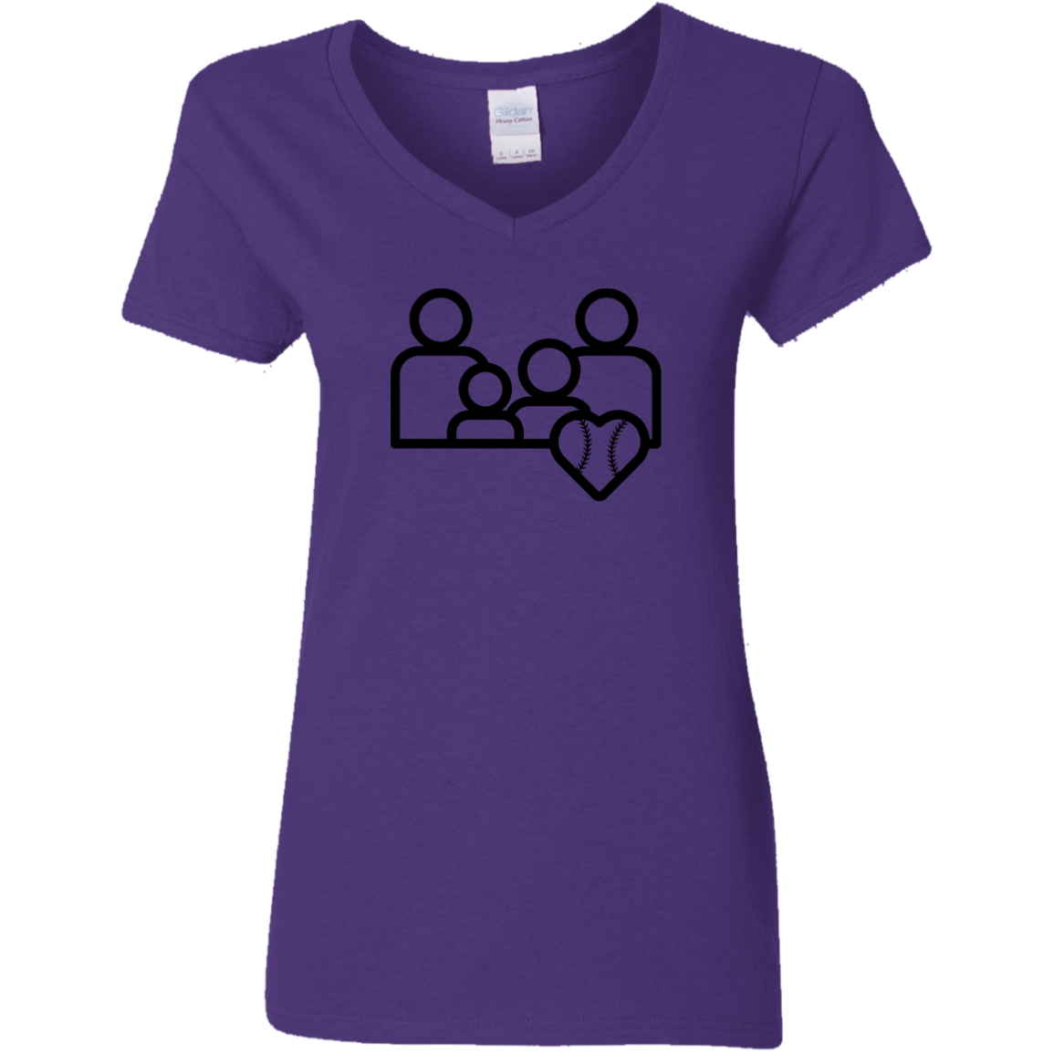 BASEBALL FAMILY Ladies' 5.3 oz. V-Neck T-Shirt