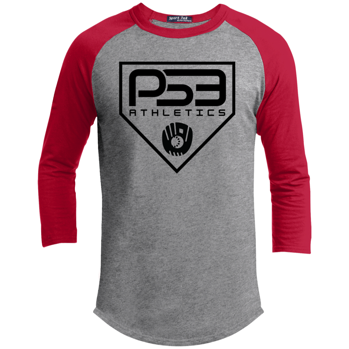Black Plate Logo Youth 3/4 Raglan Sleeve Shirt