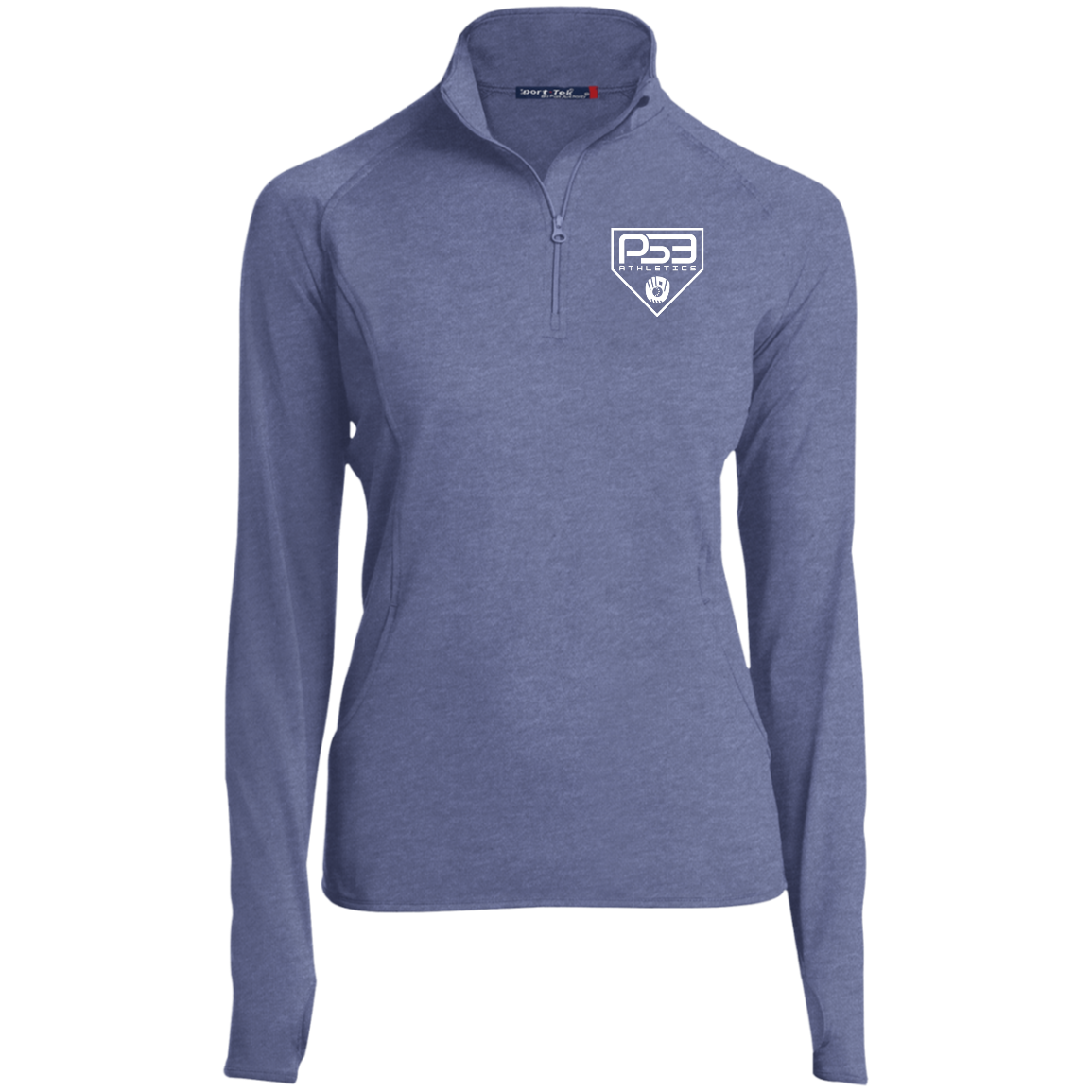 White Plate Logo Ladies' 1/2 Zip Performance Pullover
