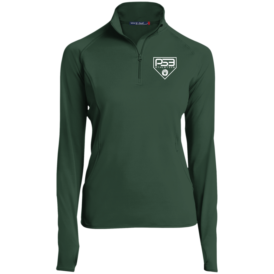White Plate Logo Ladies' 1/2 Zip Performance Pullover