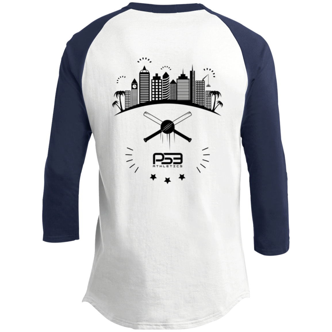 Baseball City Bright & Black Youth 3/4 Raglan Sleeve Shirt
