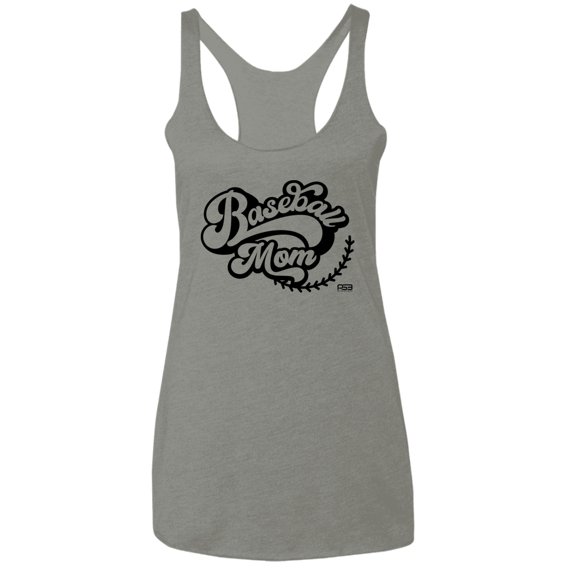 Baseball Mom Ladies' Triblend Racerback Tank