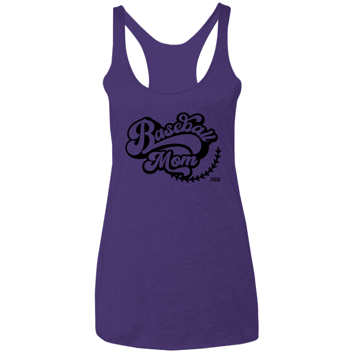Baseball Mom Ladies' Triblend Racerback Tank