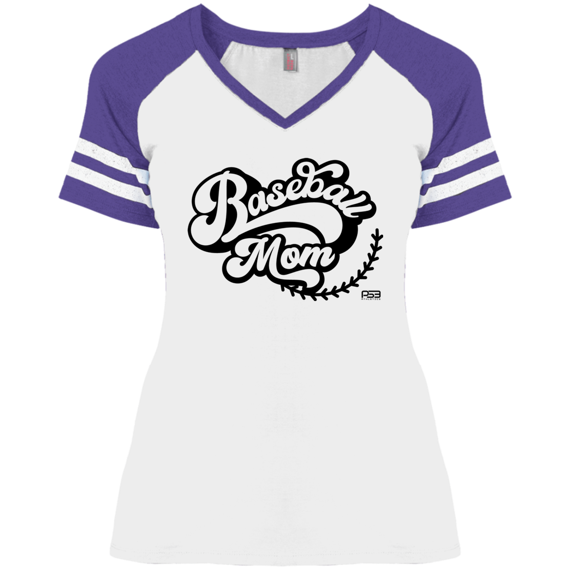 Baseball Mom Ladies' Game V-Neck T-Shirt