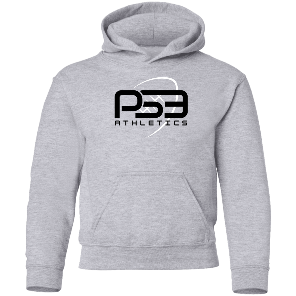 Black/White Football Youth Pullover Hoodie