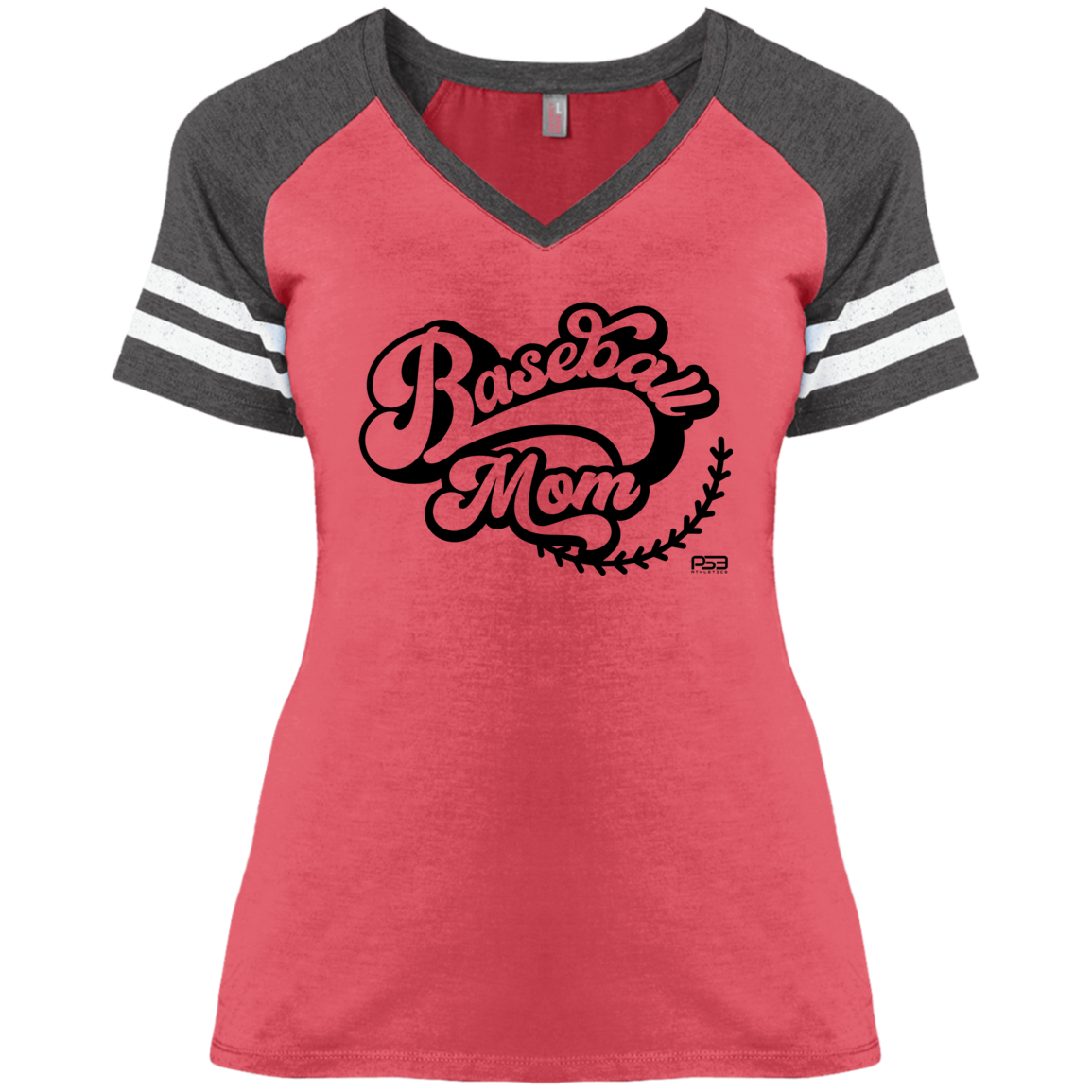 Baseball Mom Ladies' Game V-Neck T-Shirt
