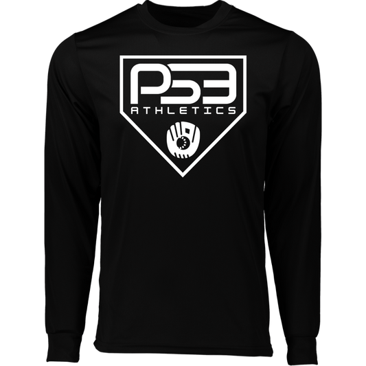 White Plate Logo Long Sleeve Moisture-Wicking Tee