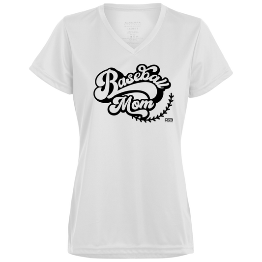 Baseball Mom Ladies’ Moisture-Wicking V-Neck Tee