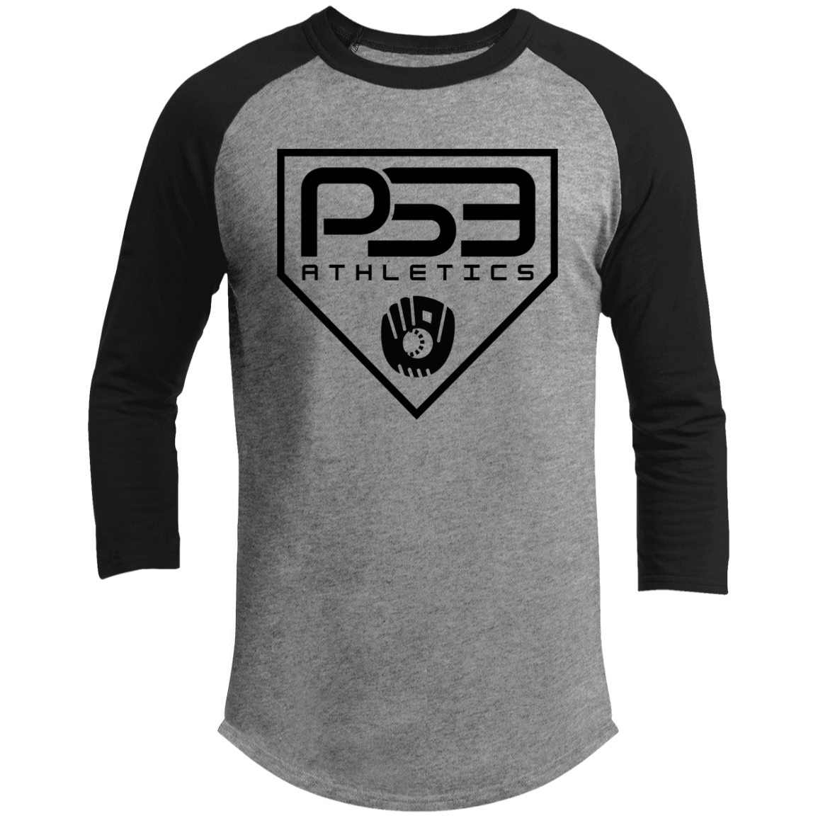 Black Plate Logo 3/4 Raglan Sleeve Shirt