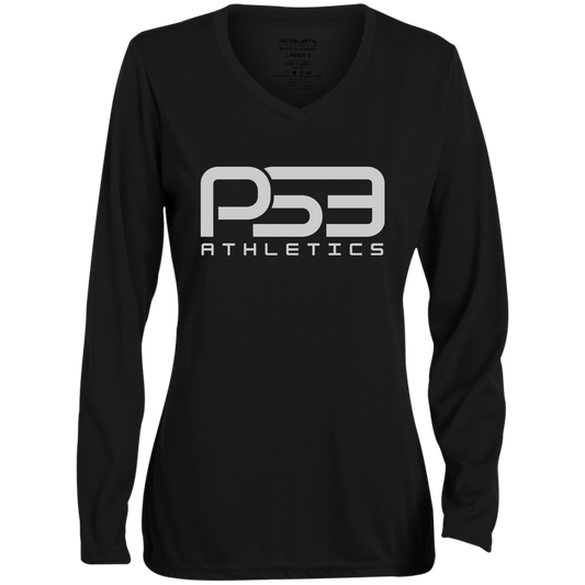 PS3 Classic Ladies' Moisture-Wicking Long Sleeve V-Neck Tee