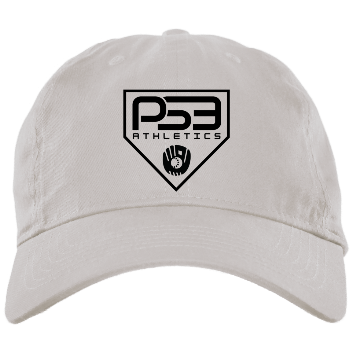 Black Plate Logo Embroidered Brushed Twill Unstructured Dad Cap