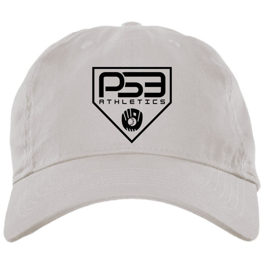 Black Plate Logo Embroidered Brushed Twill Unstructured Dad Cap