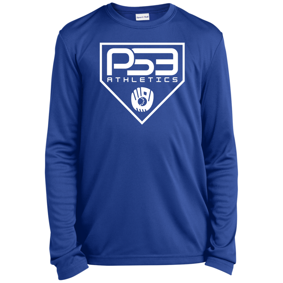 White Plate Logo Youth Long Sleeve Performance Tee