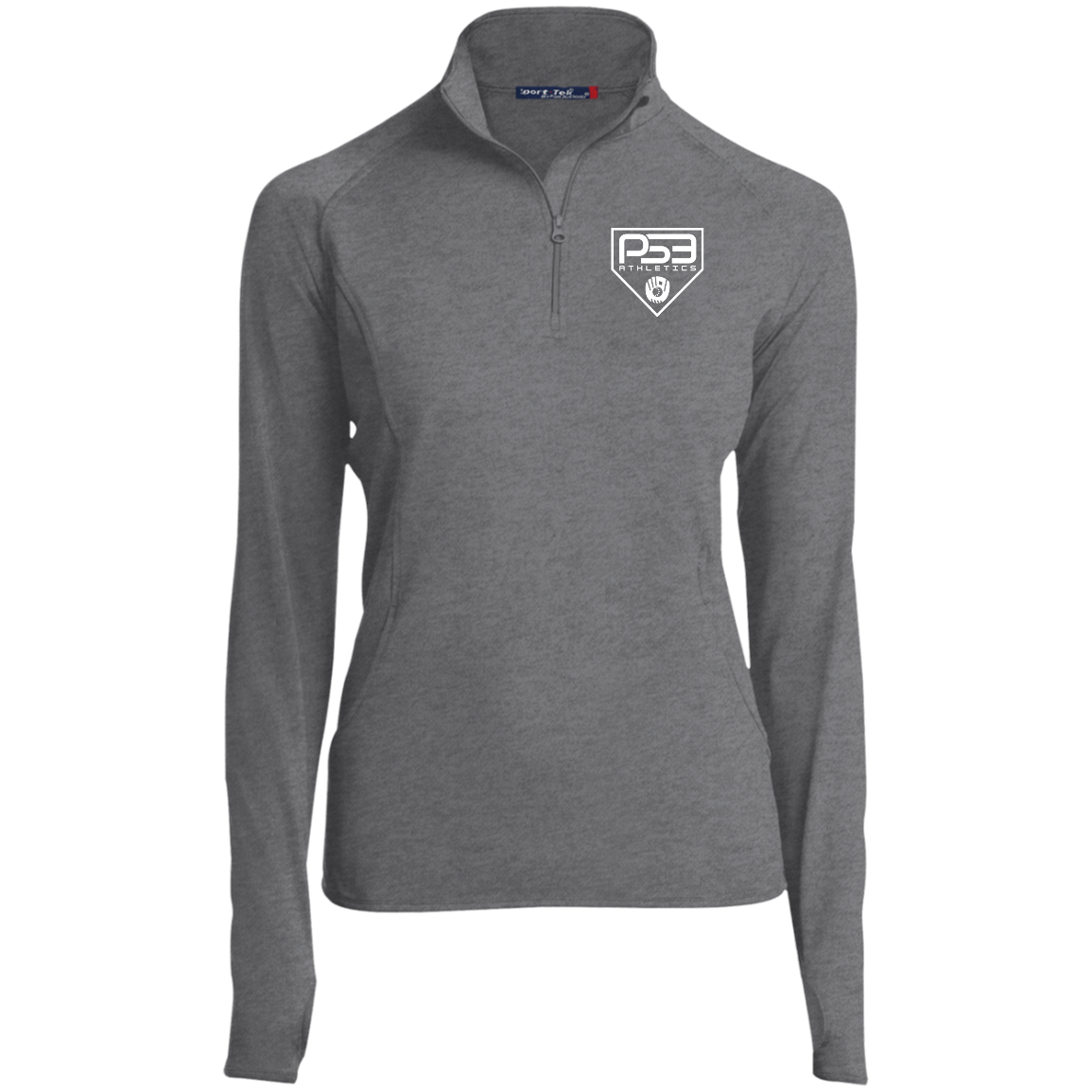 White Plate Logo Ladies' 1/2 Zip Performance Pullover