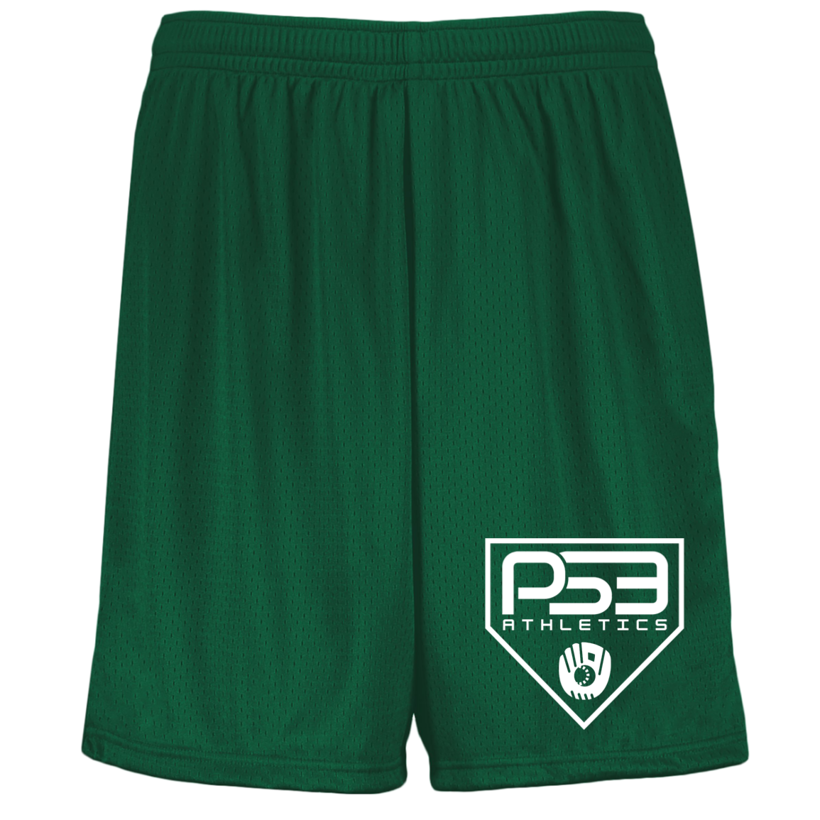 White Plate Logo Youth Moisture-Wicking Mesh Shorts