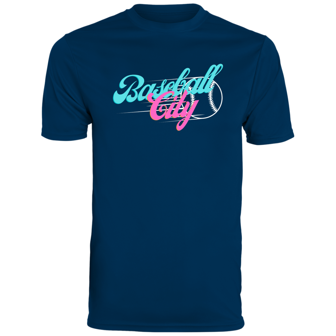 Baseball City Bright & White Men's Moisture-Wicking Tee