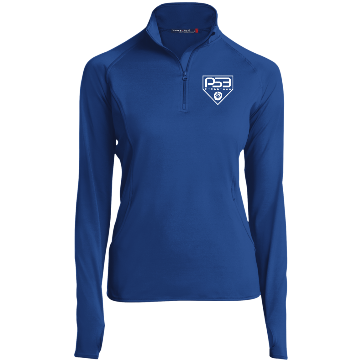 White Plate Logo Ladies' 1/2 Zip Performance Pullover