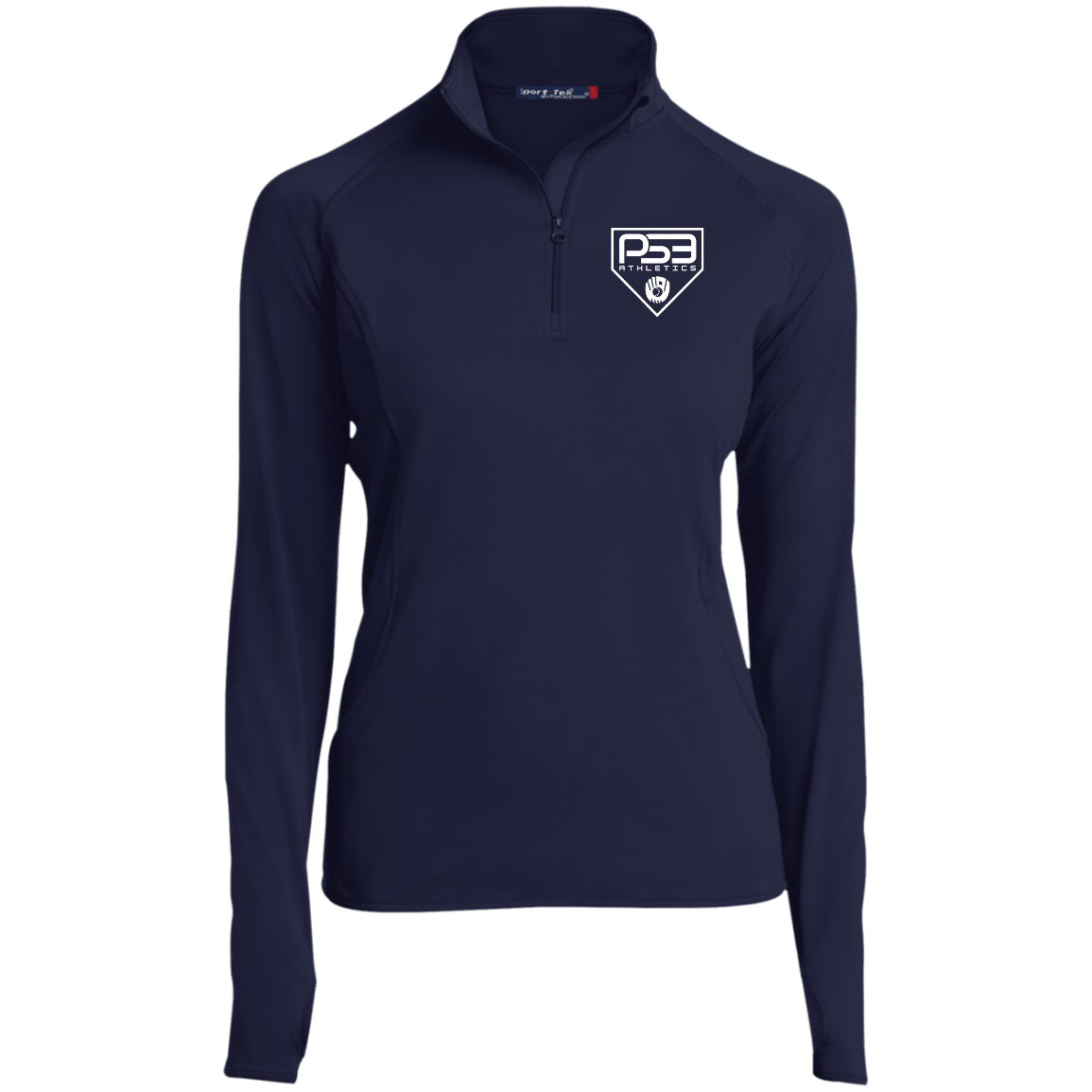 White Plate Logo Ladies' 1/2 Zip Performance Pullover