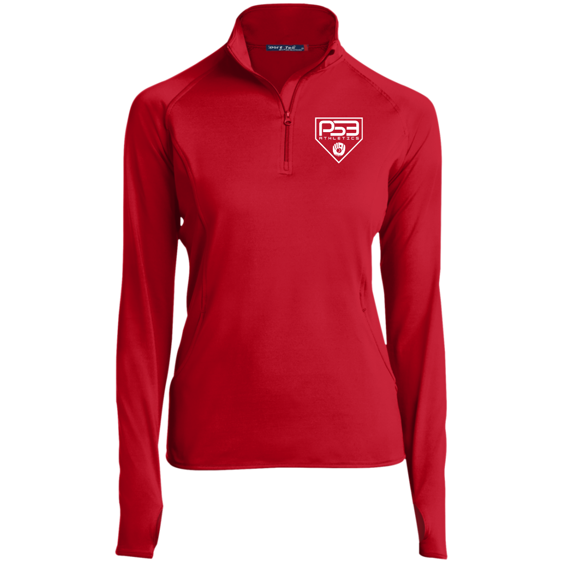 White Plate Logo Ladies' 1/2 Zip Performance Pullover