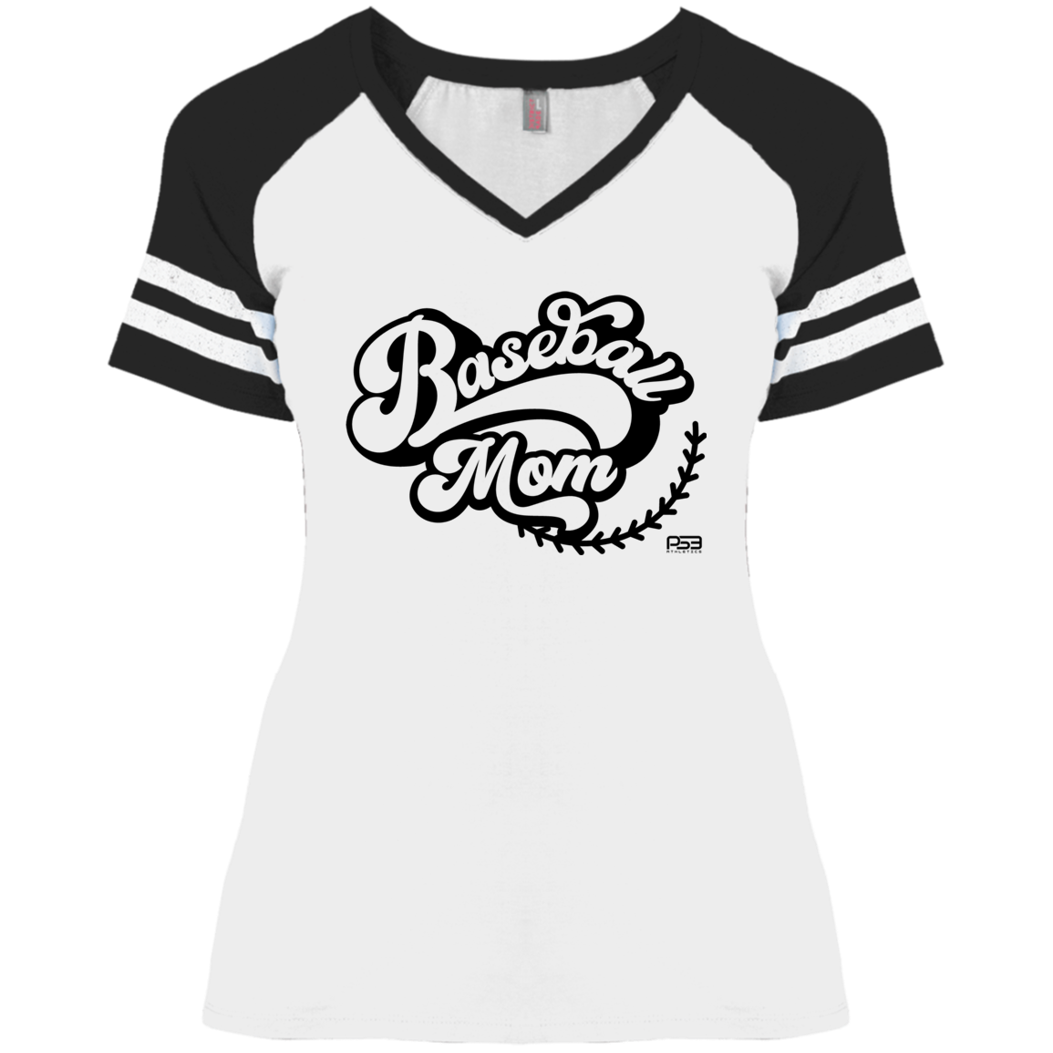 Baseball Mom Ladies' Game V-Neck T-Shirt