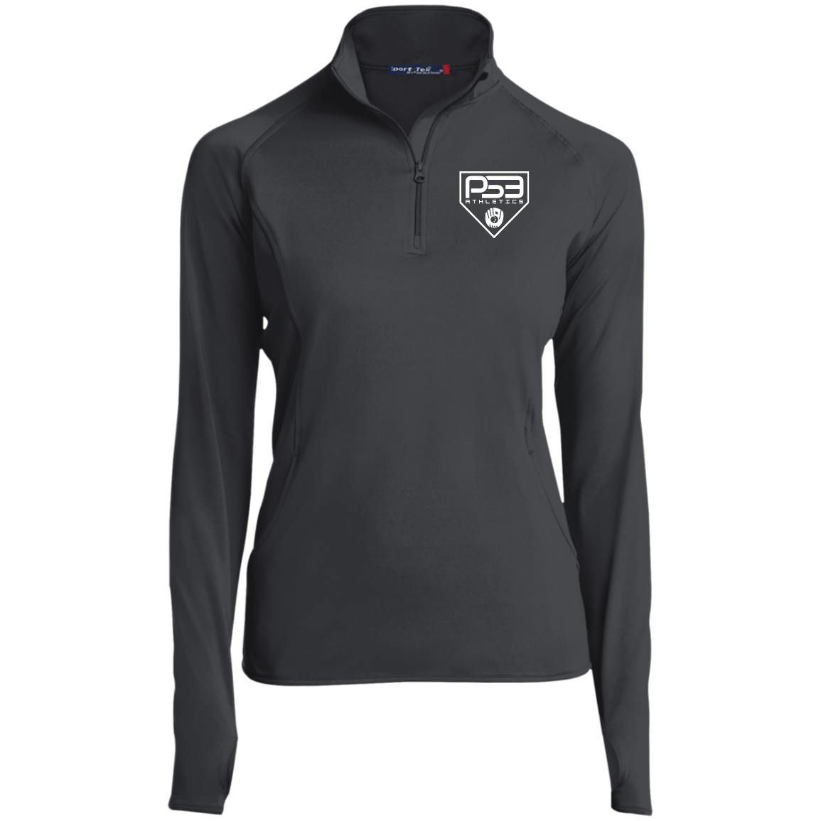 White Plate Logo Ladies' 1/2 Zip Performance Pullover