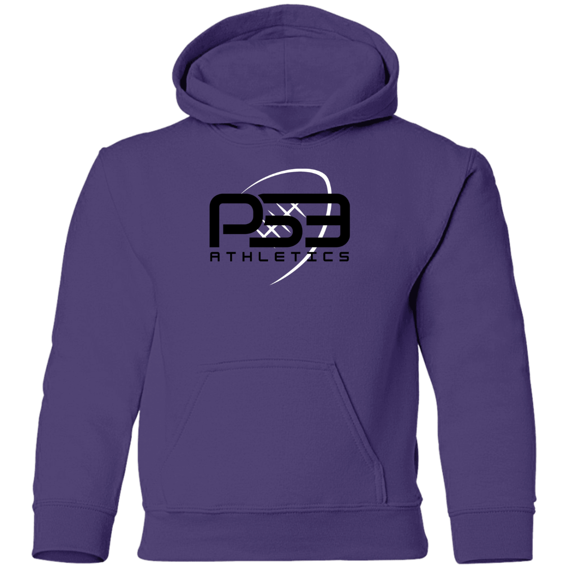 Black/White Football Youth Pullover Hoodie