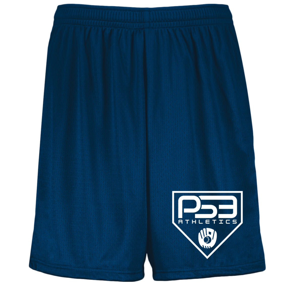 White Plate Logo Youth Moisture-Wicking Mesh Shorts